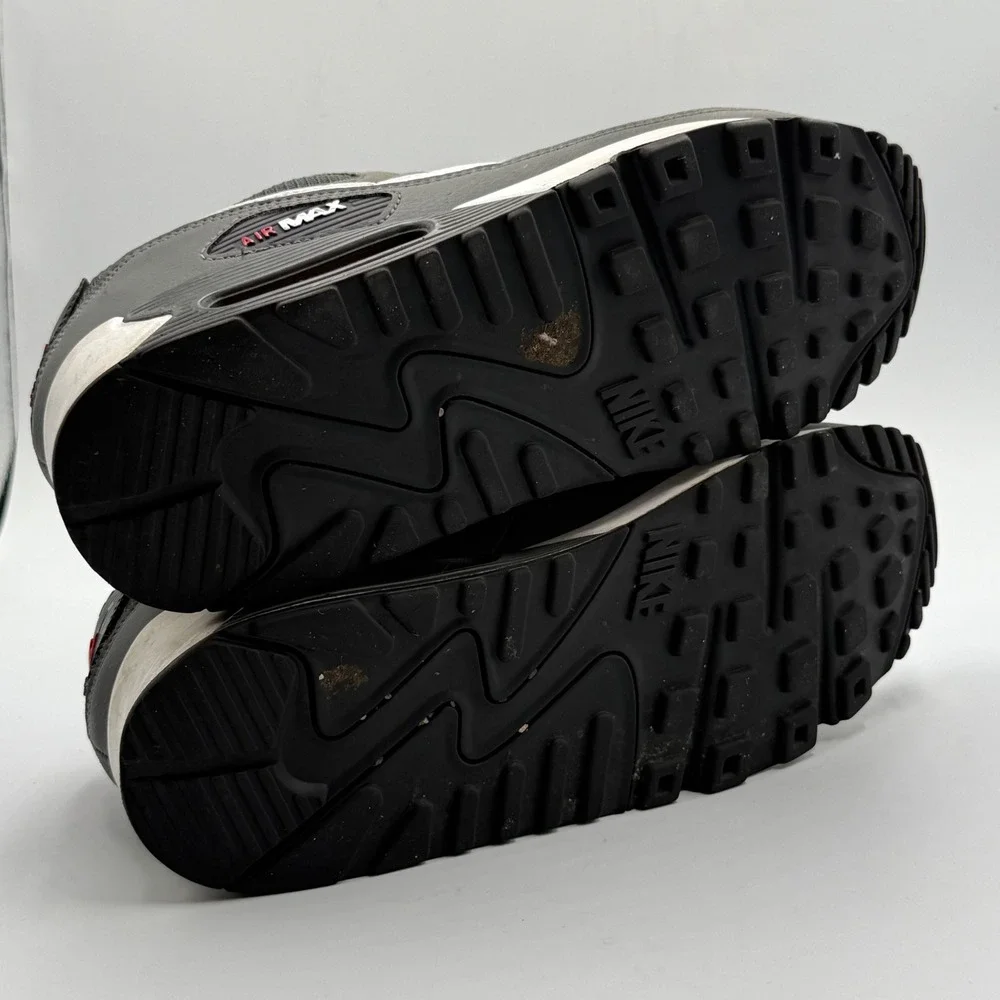 Nike Air Max 90 Iron Grey Dark‎ Smoke Grey Red DR0145-003 Mens 11